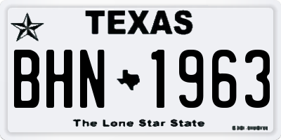 TX license plate BHN1963