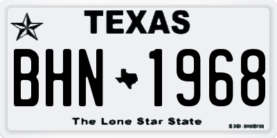 TX license plate BHN1968