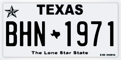 TX license plate BHN1971