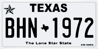 TX license plate BHN1972