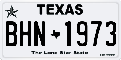 TX license plate BHN1973