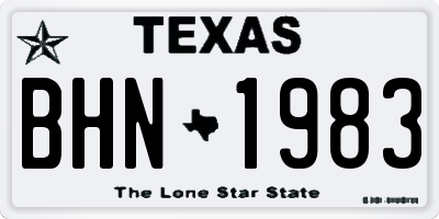 TX license plate BHN1983