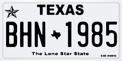 TX license plate BHN1985