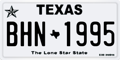TX license plate BHN1995