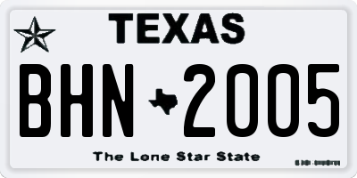 TX license plate BHN2005