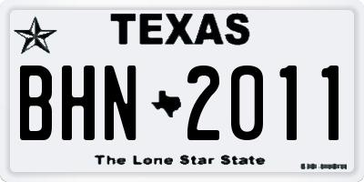 TX license plate BHN2011