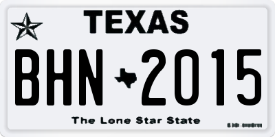 TX license plate BHN2015