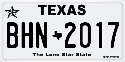TX license plate BHN2017