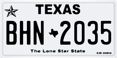 TX license plate BHN2035