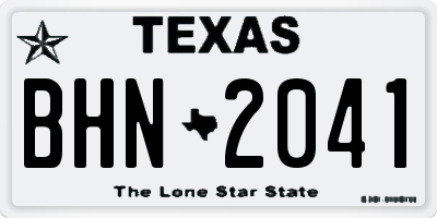 TX license plate BHN2041