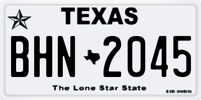 TX license plate BHN2045