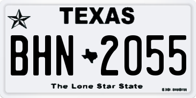 TX license plate BHN2055