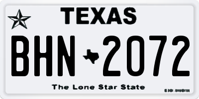 TX license plate BHN2072
