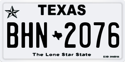 TX license plate BHN2076