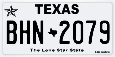 TX license plate BHN2079