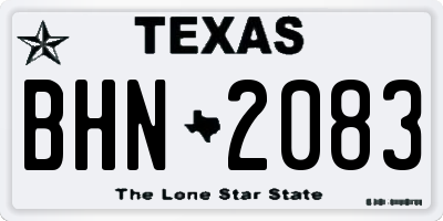 TX license plate BHN2083