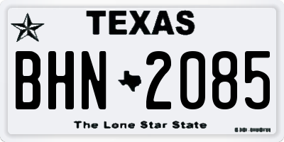 TX license plate BHN2085