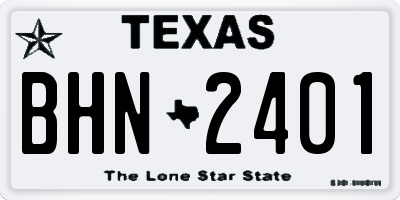 TX license plate BHN2401