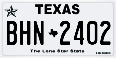TX license plate BHN2402