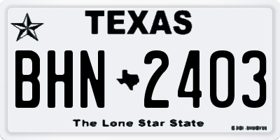 TX license plate BHN2403