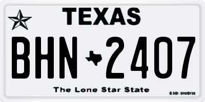 TX license plate BHN2407