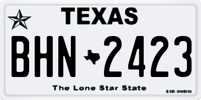 TX license plate BHN2423