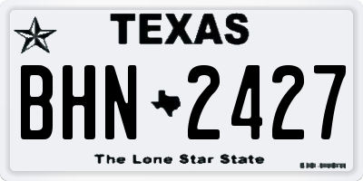TX license plate BHN2427