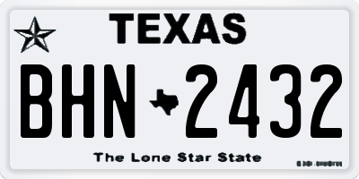 TX license plate BHN2432