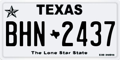 TX license plate BHN2437
