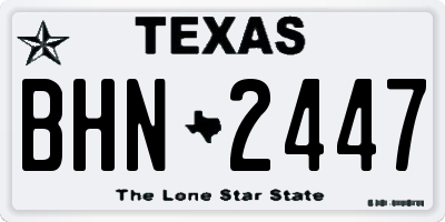 TX license plate BHN2447