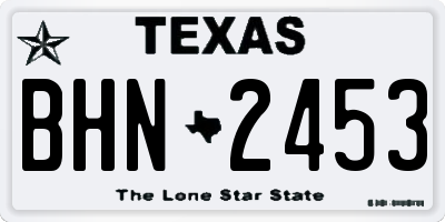 TX license plate BHN2453