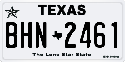 TX license plate BHN2461