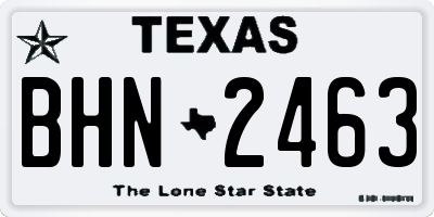 TX license plate BHN2463