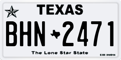 TX license plate BHN2471