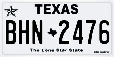 TX license plate BHN2476
