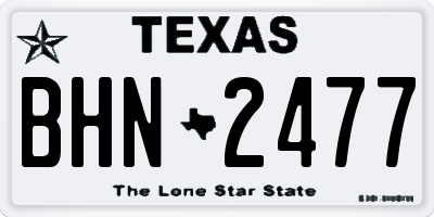 TX license plate BHN2477