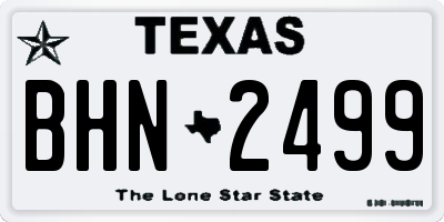 TX license plate BHN2499