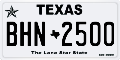 TX license plate BHN2500