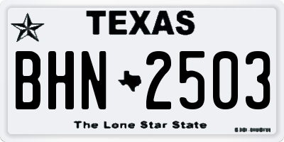 TX license plate BHN2503