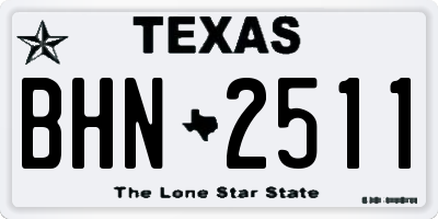 TX license plate BHN2511