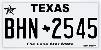 TX license plate BHN2545