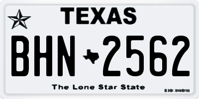 TX license plate BHN2562