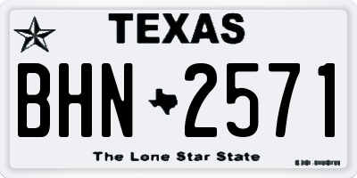 TX license plate BHN2571