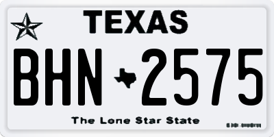 TX license plate BHN2575