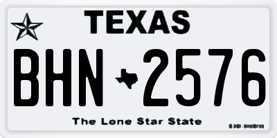 TX license plate BHN2576