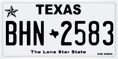 TX license plate BHN2583