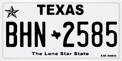 TX license plate BHN2585