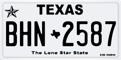TX license plate BHN2587