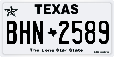 TX license plate BHN2589