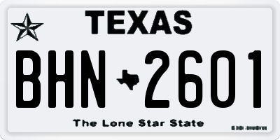 TX license plate BHN2601